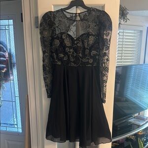 Chi Chi London Black Lace Long Sleeve Dress